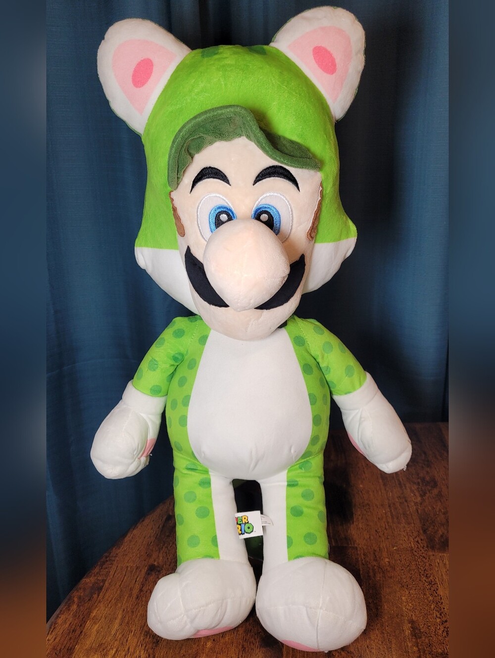Jumbo Nintendo Super Mario Luigi Cat Plush 24 In